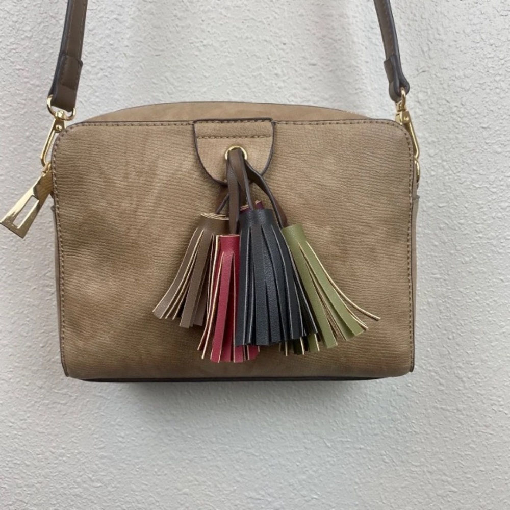 Sondra Roberts Taupe Camera case style bag